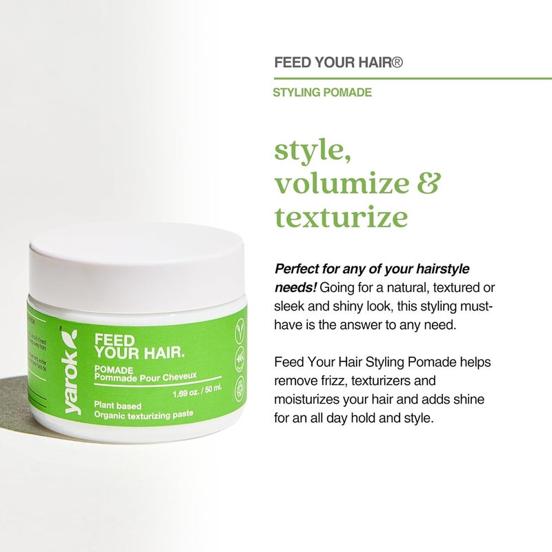Yarok Feed Your Hair Styling Pomade - 1.69 oz Organic Texturizing Paste with Shea Butter, Fennel Seed Oil, and Olive Oil - Image 2